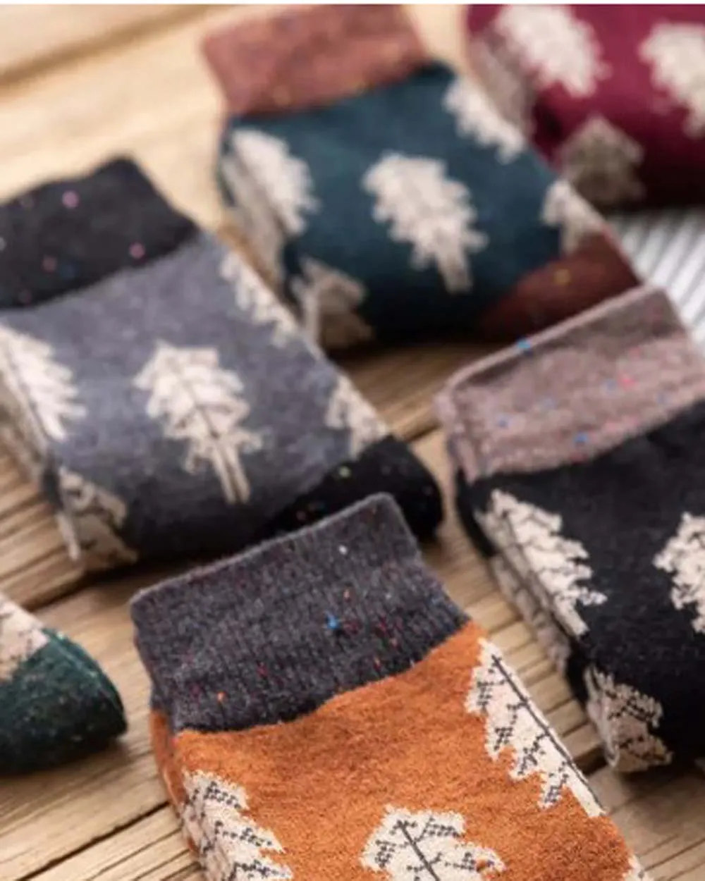 Pine Tree Socks in Rust