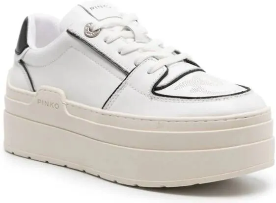 PINKO Greta two-tone platform sneakers White