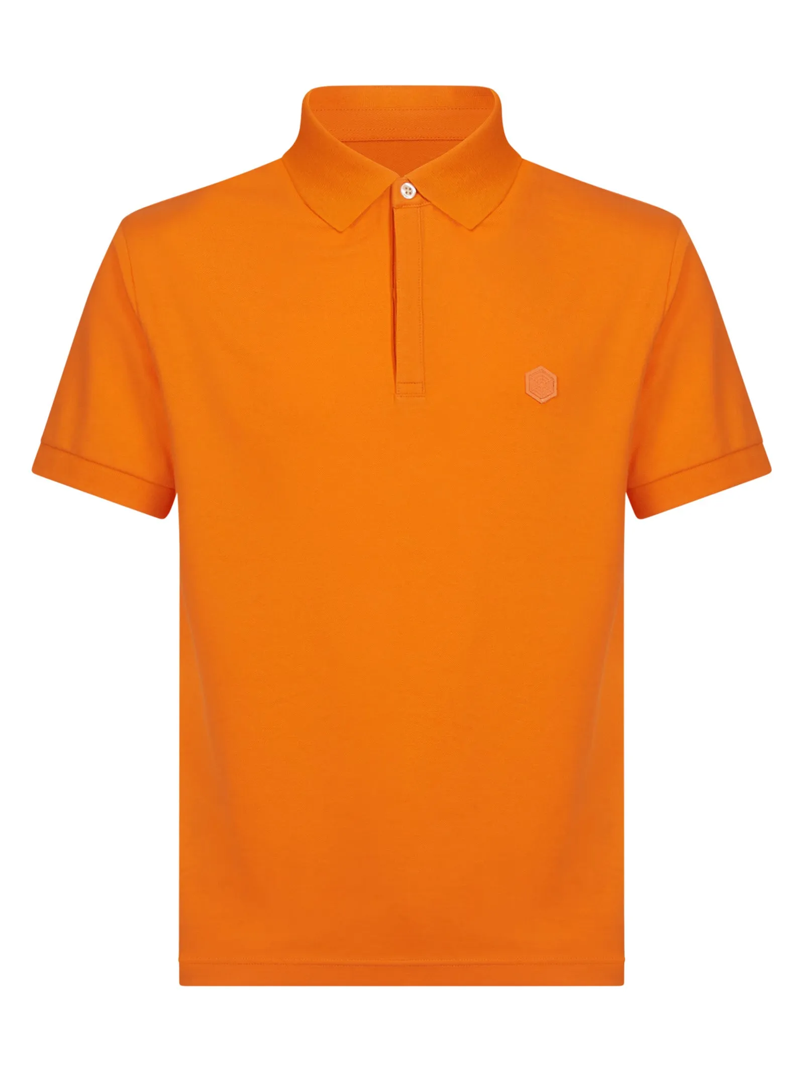 Polo in Eco Cotton Piquet Stretch - Persimmon Orange