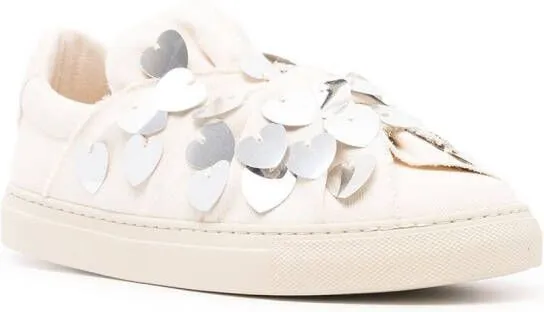 Ports 1961 heart-embellished low-top sneakers Neutrals