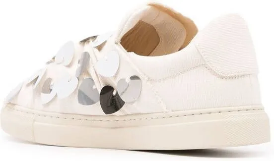 Ports 1961 heart-embellished low-top sneakers Neutrals