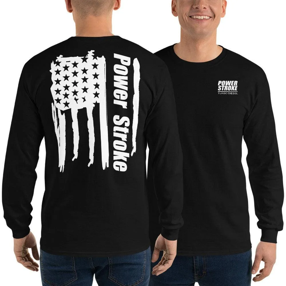 Powerstroke American Flag Long Sleeve T-Shirt