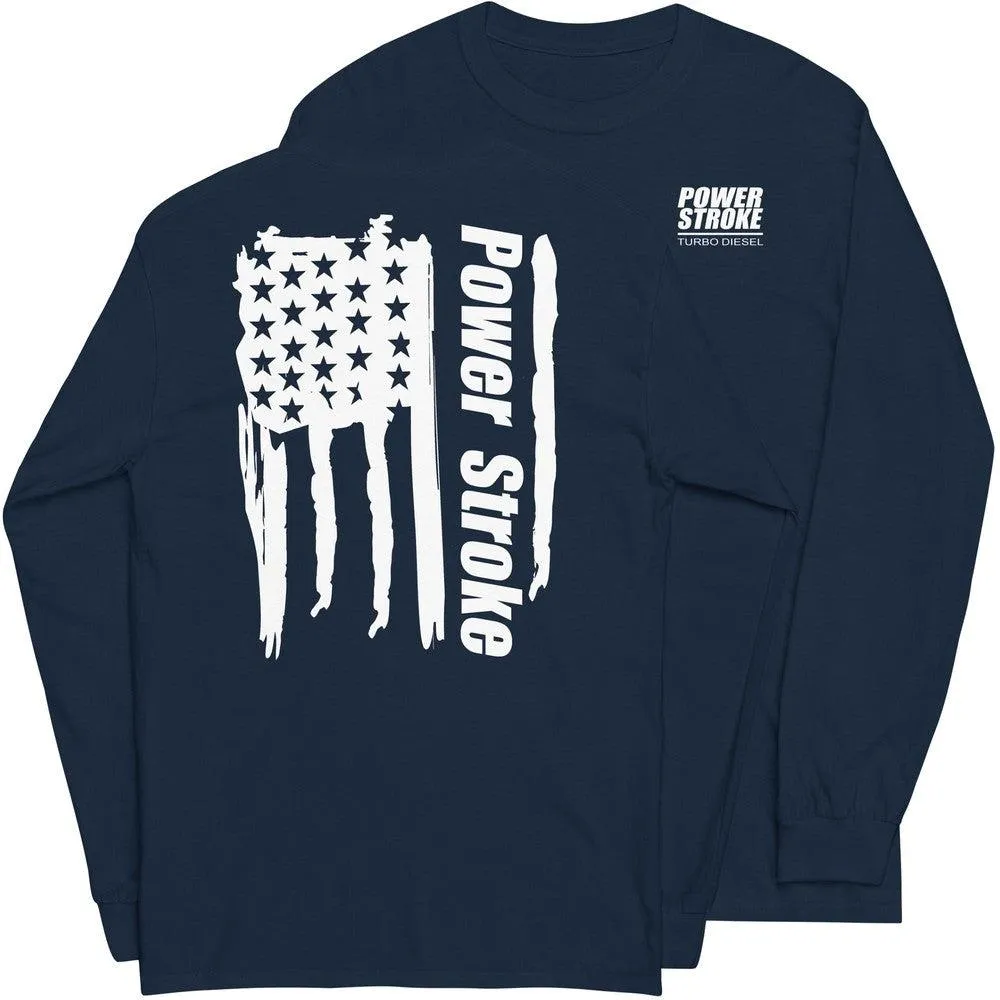 Powerstroke American Flag Long Sleeve T-Shirt