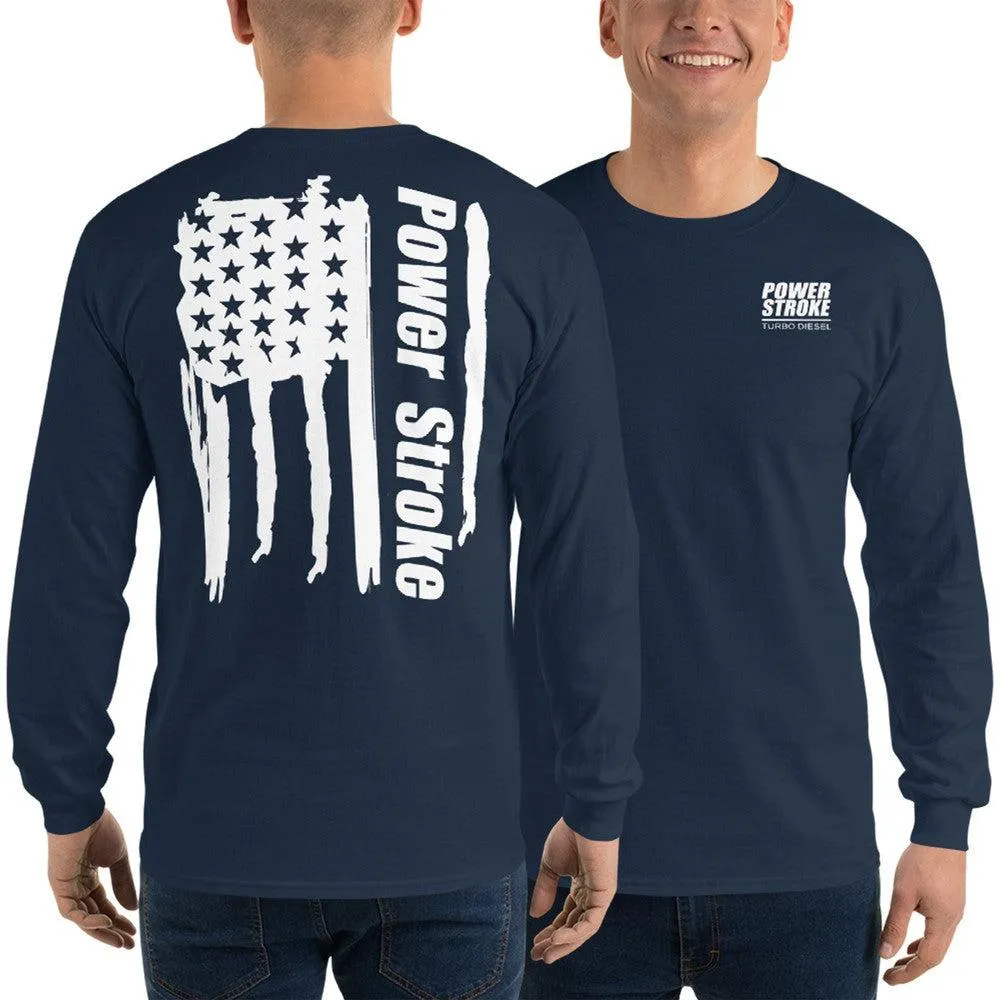 Powerstroke American Flag Long Sleeve T-Shirt