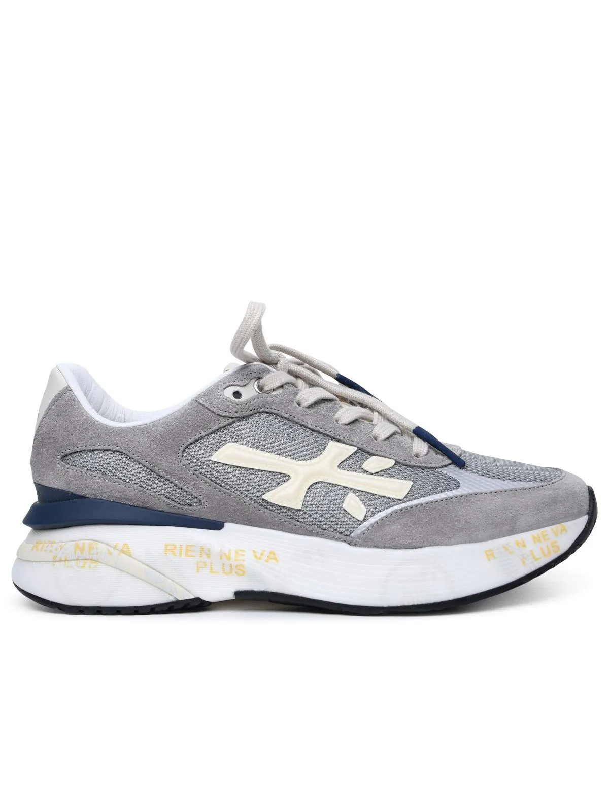 Premiata    Premiata 'Moerun' Sneakers In Lear And Grey Fabric