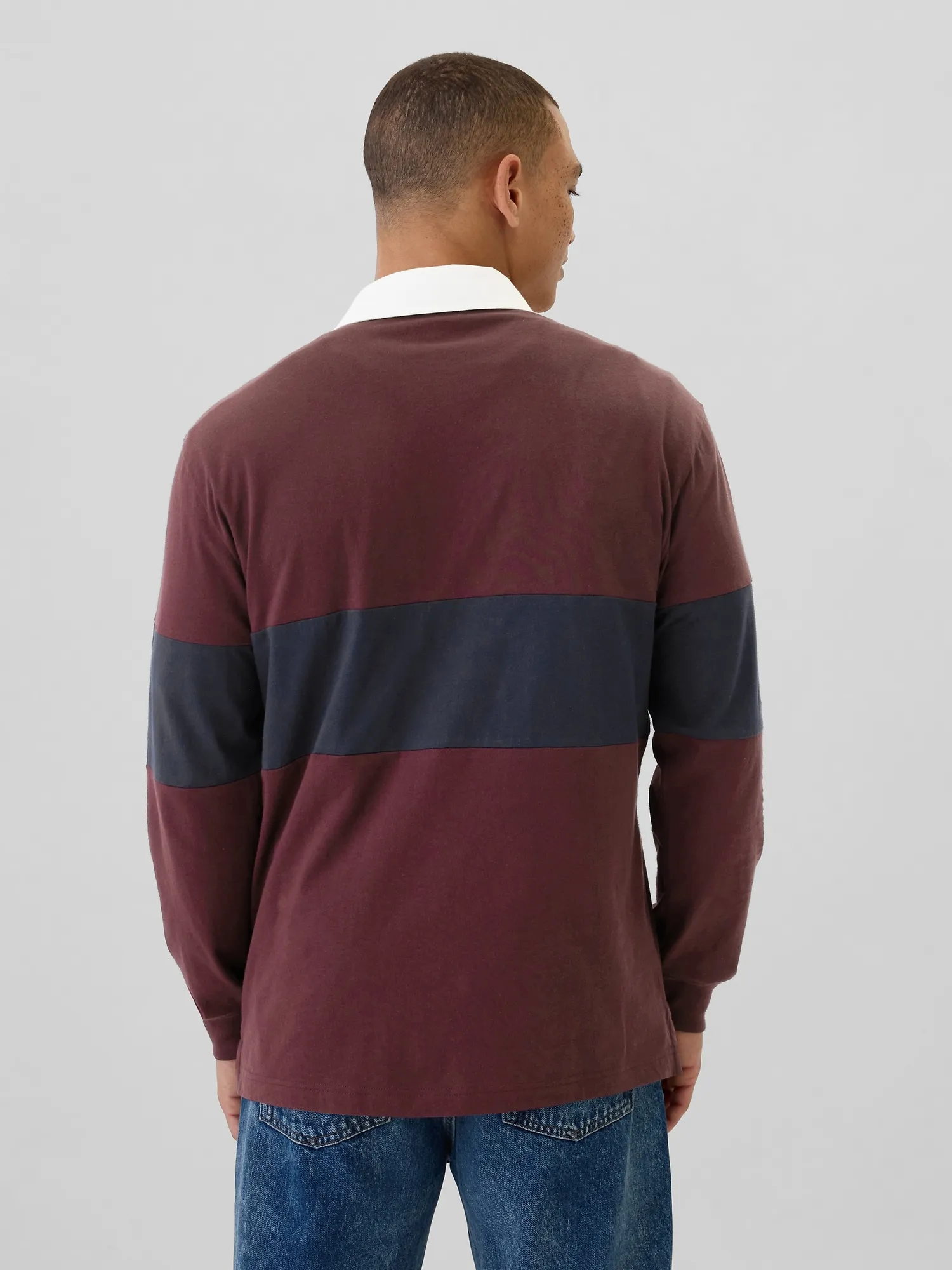 Relaxed Colorblock Rugby Polo Shirt