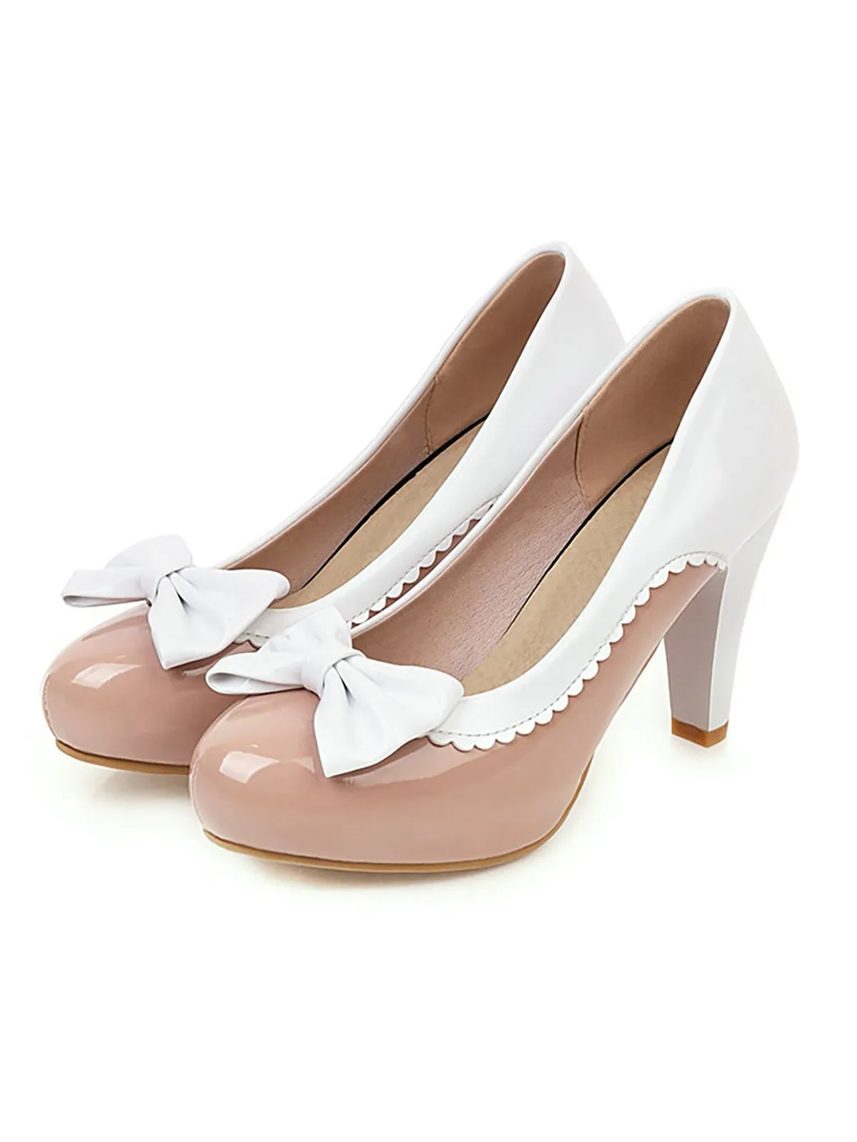 Retro Bowknot High Heels Shoes