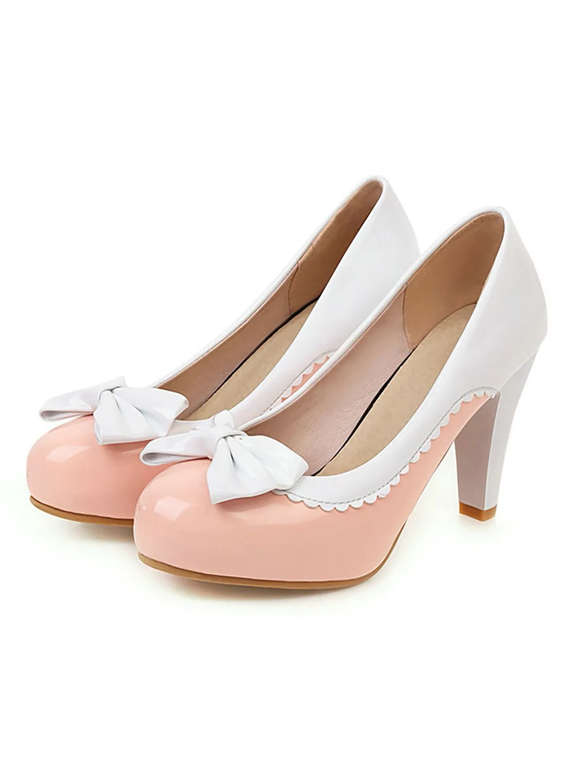 Retro Bowknot High Heels Shoes