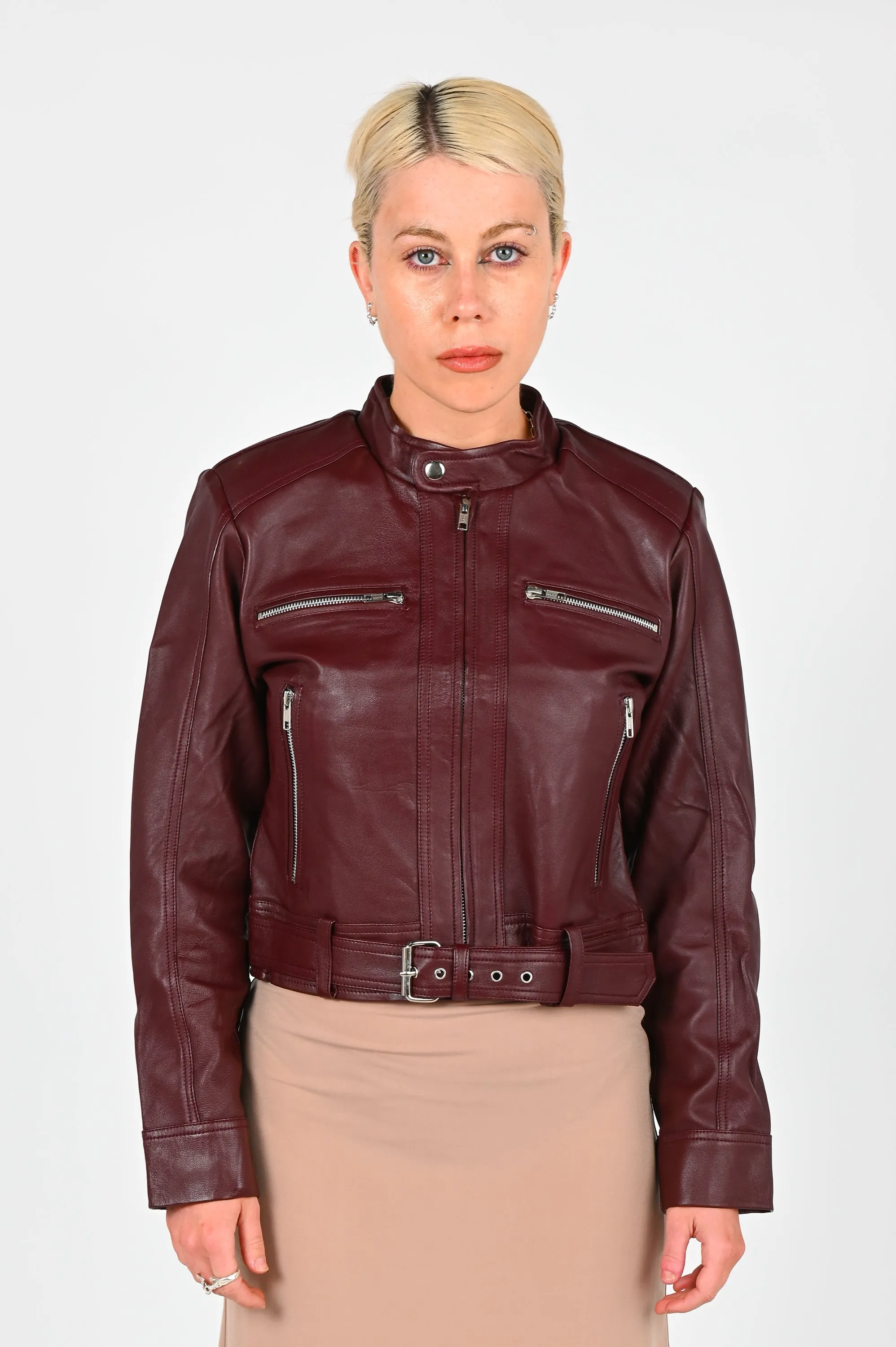 Sabi 'The Jacket' Leather Jacket In Wine