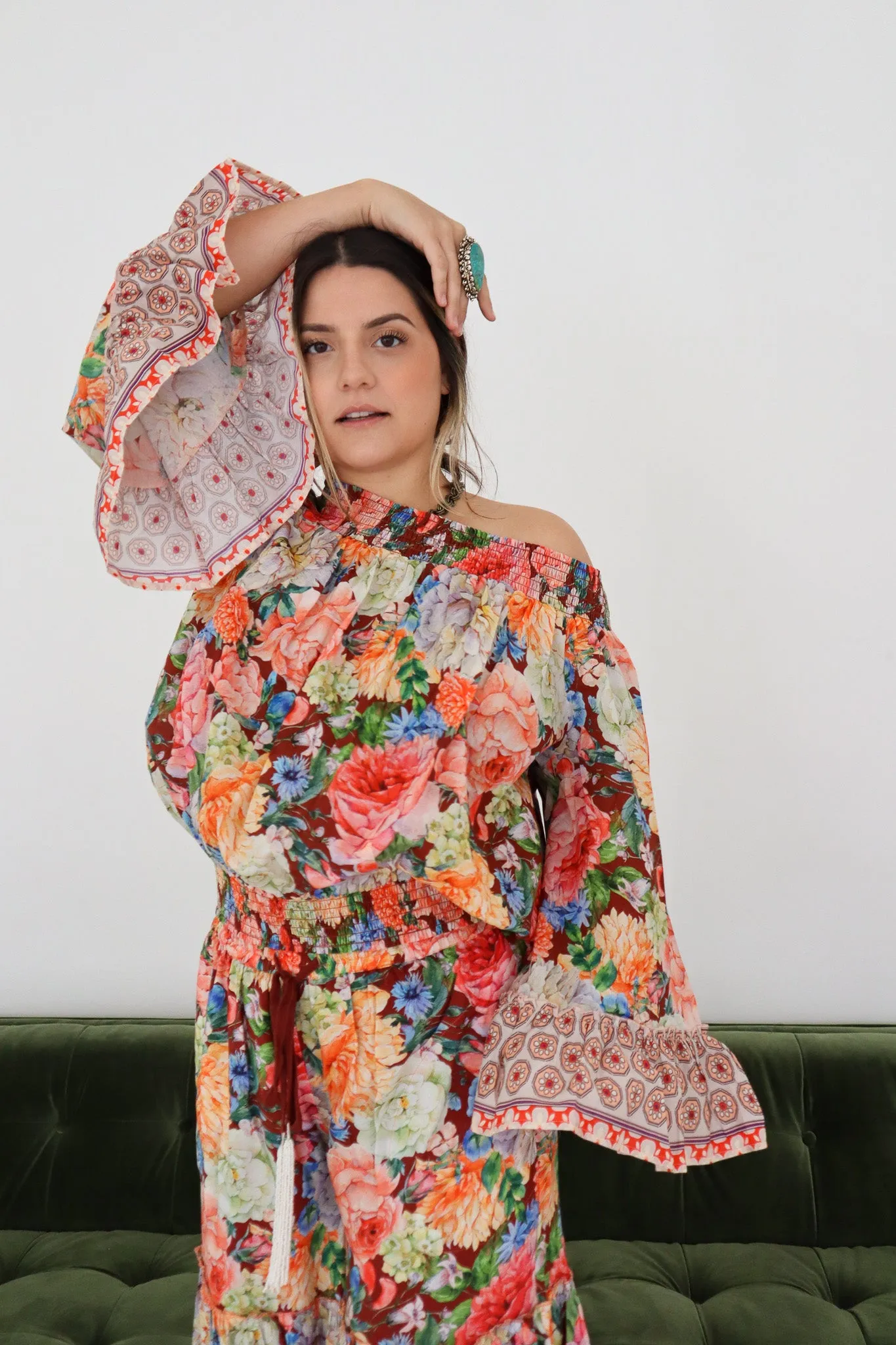 Sale - She's a Flower Bell Sleeve Top by Aratta