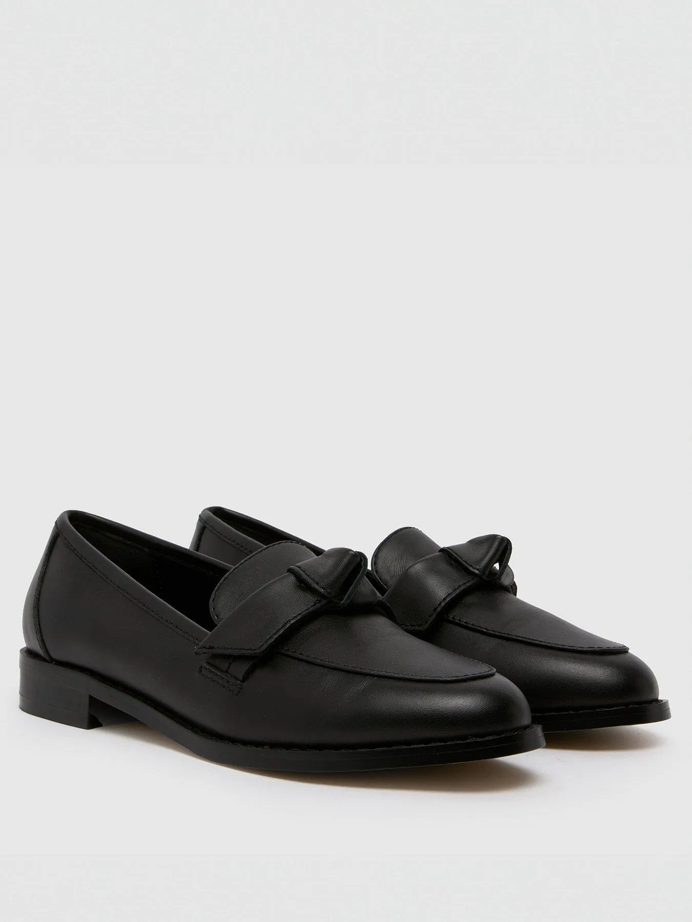 Schuh Lula Leather Bow Loafer - Black