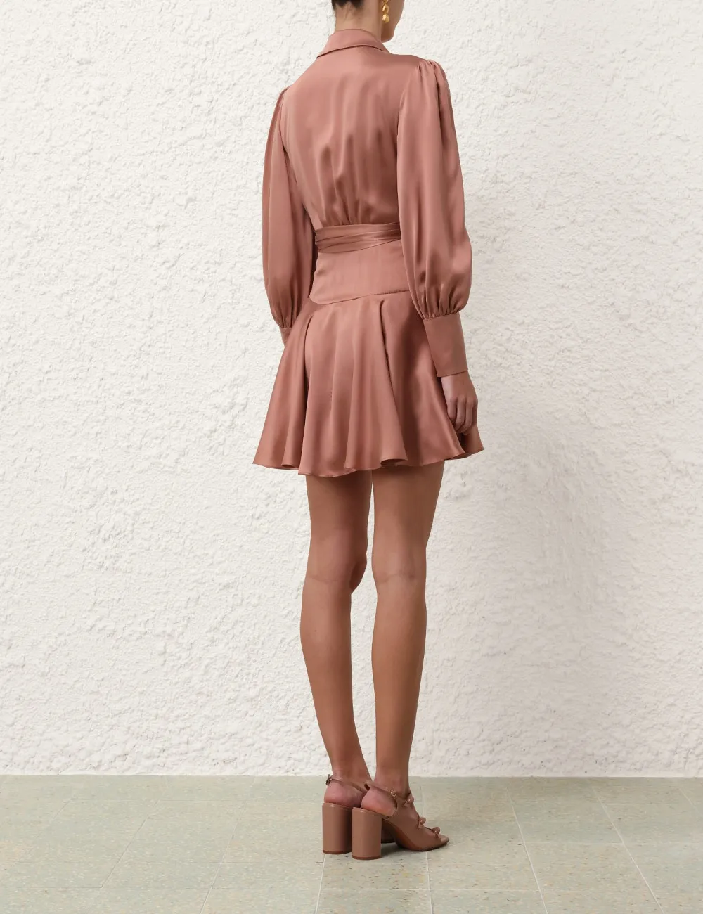 Silk Wrap Mini Dress