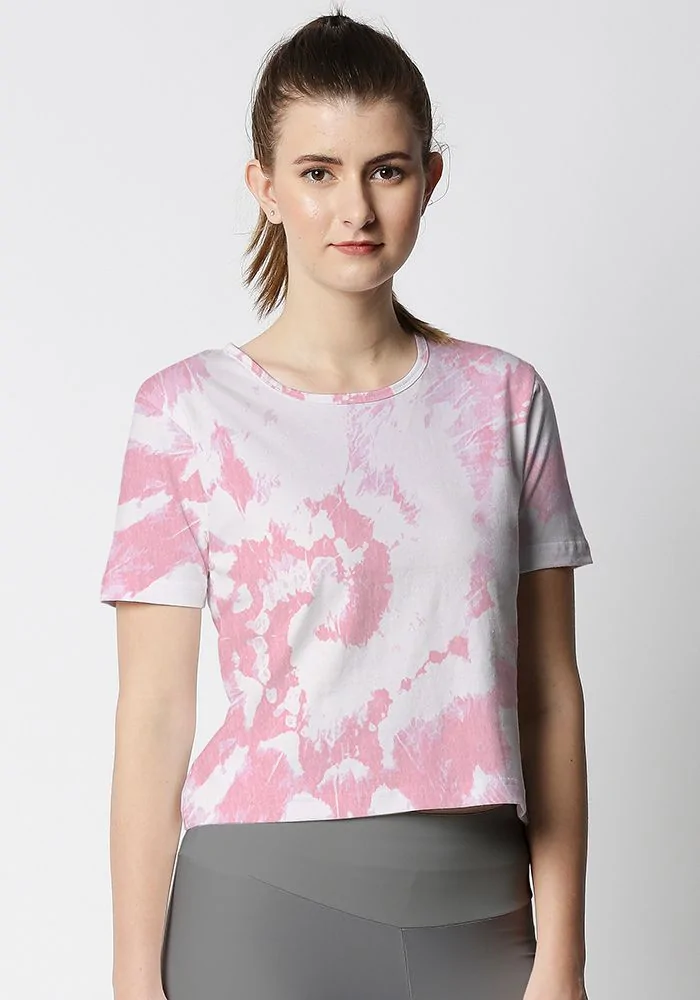 Soft Pink Tie Dye Crop Top