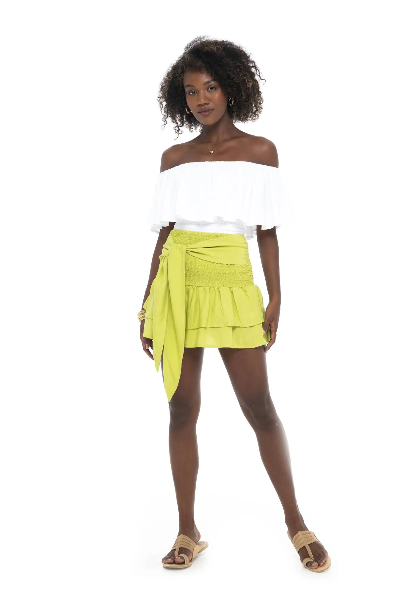 Solids Tie Short Skirt