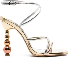 Sophia Webster Perla 110mm metallic-finish sandals Gold