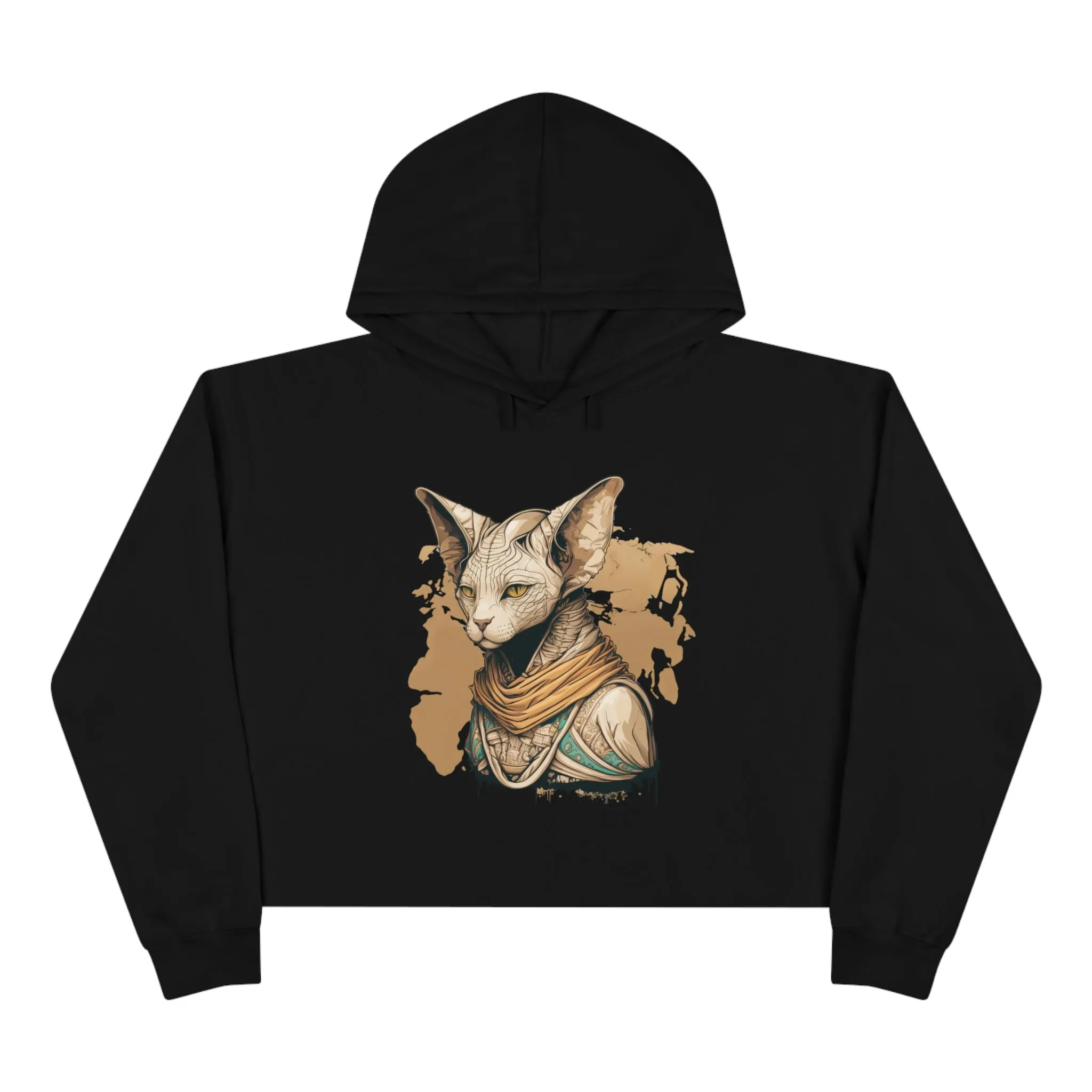 Sphynx Pharaoh Cat Crop Hoodie