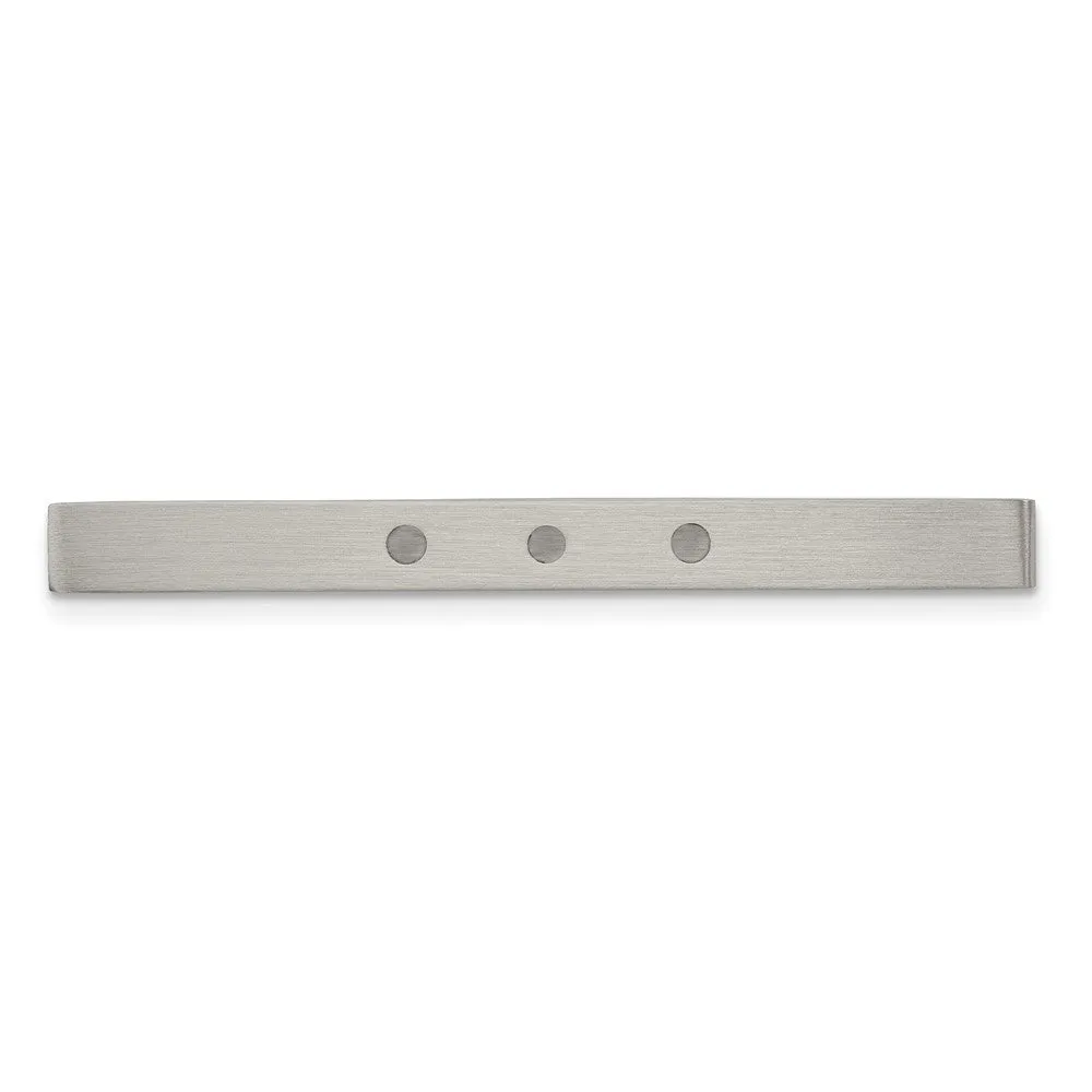 Stainless Steel & Resin Accent Brushed Tie Bar, 5 x 52mm