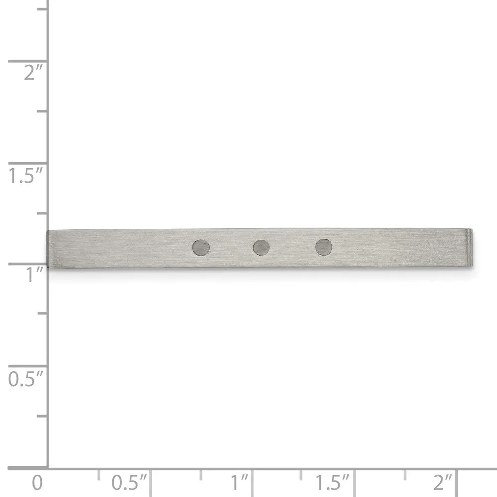 Stainless Steel & Resin Accent Brushed Tie Bar, 5 x 52mm