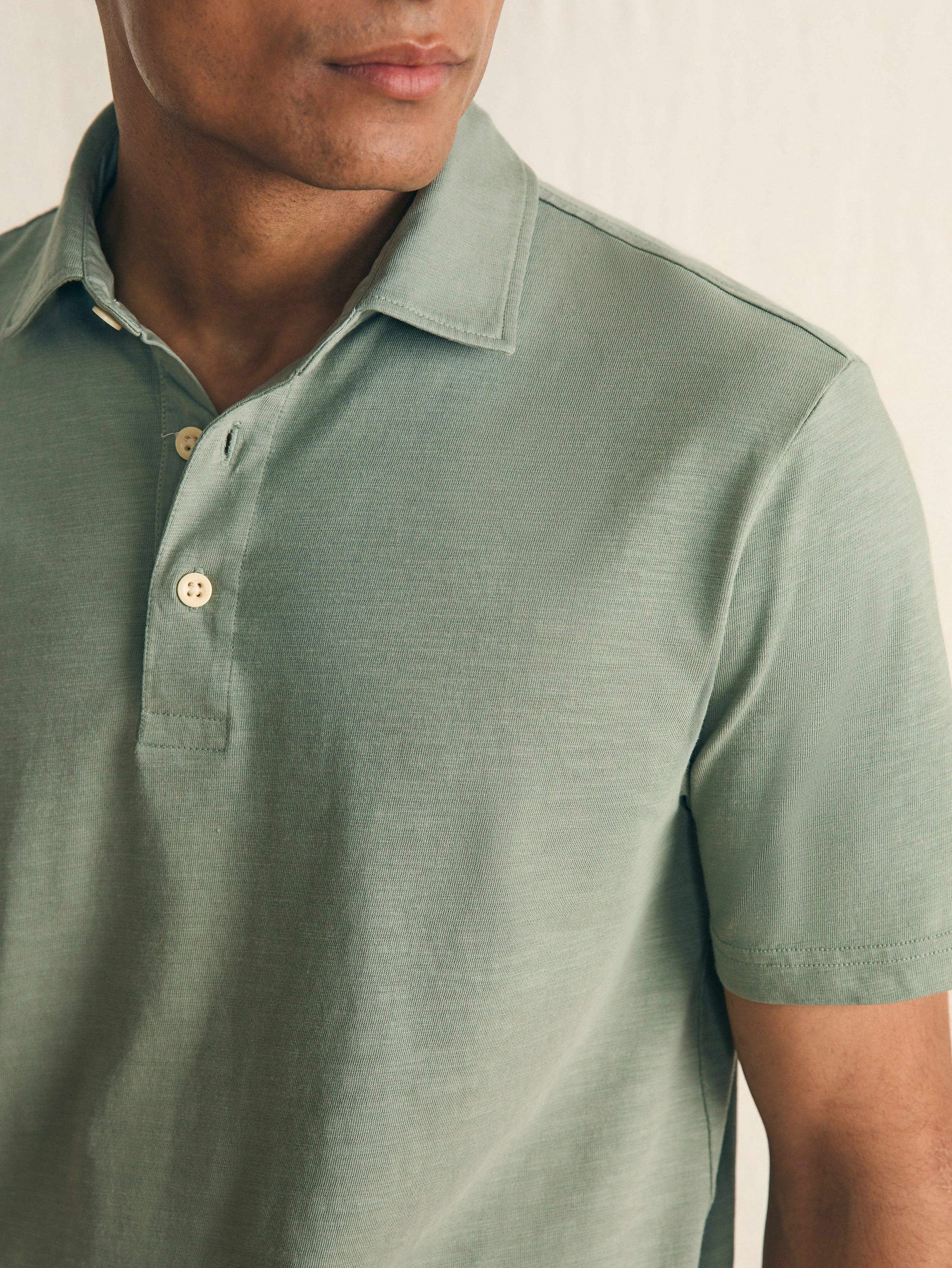 Sunwashed T-Shirt Polo - Faded Sage