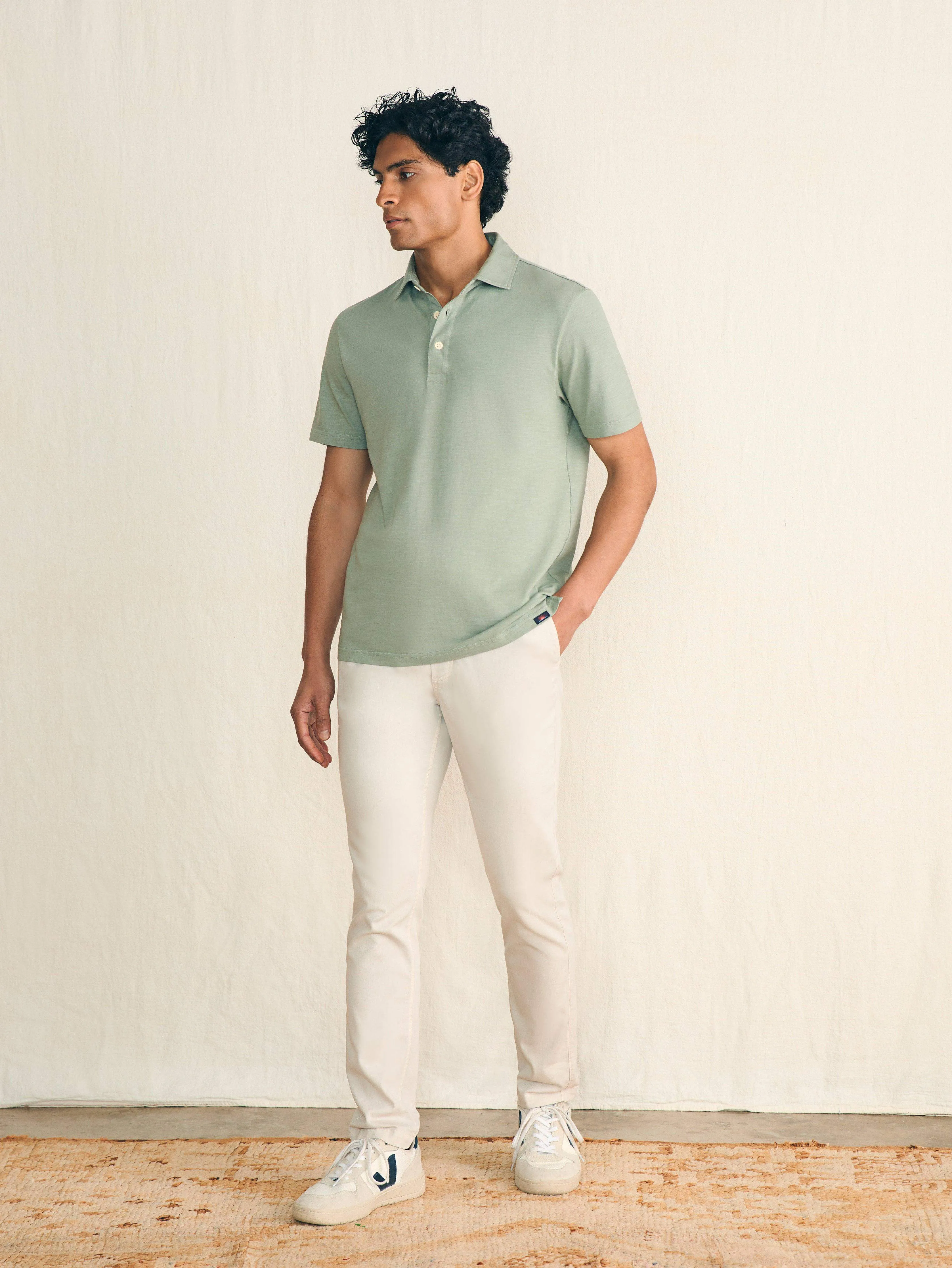 Sunwashed T-Shirt Polo - Faded Sage