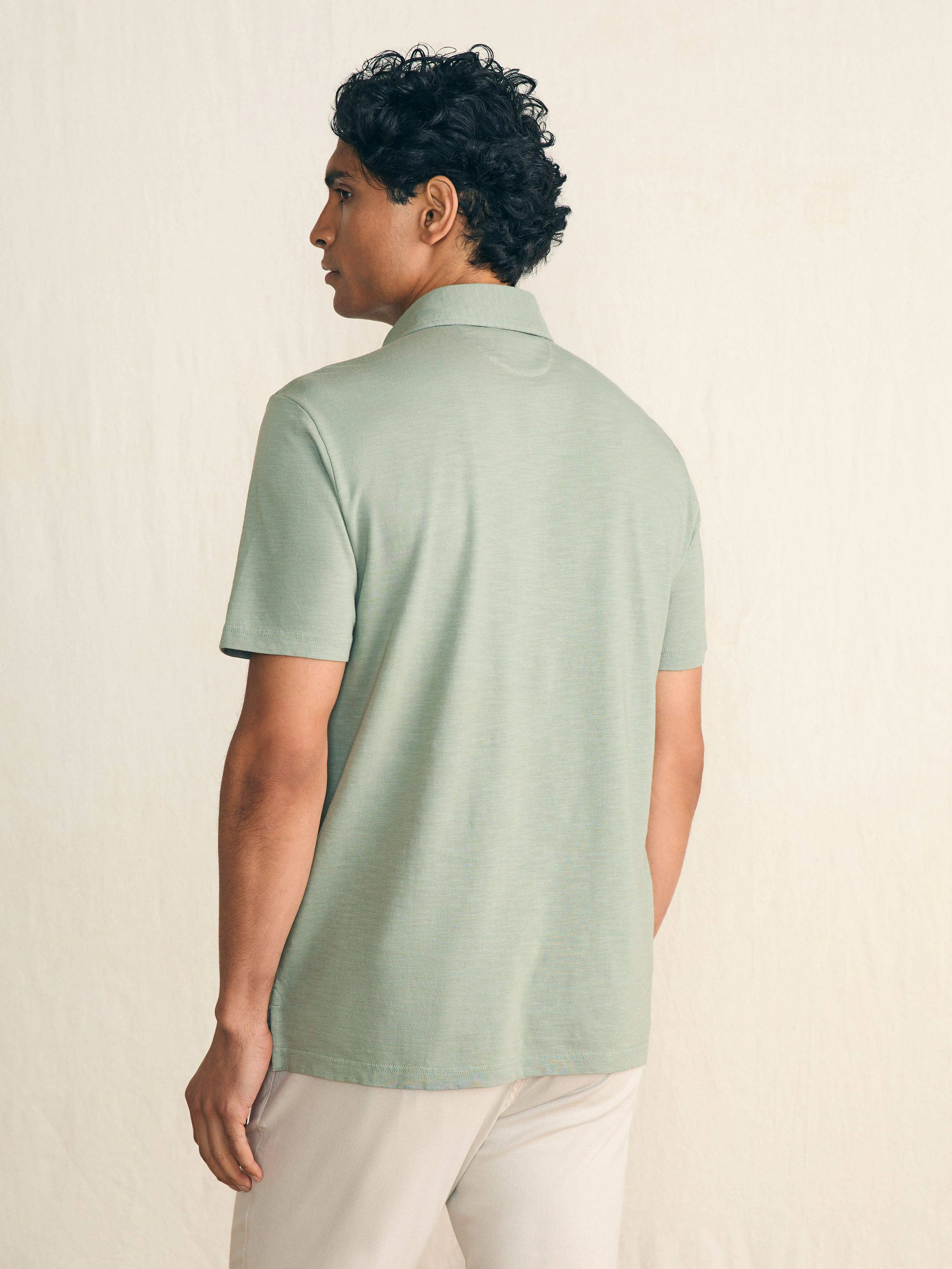 Sunwashed T-Shirt Polo - Faded Sage