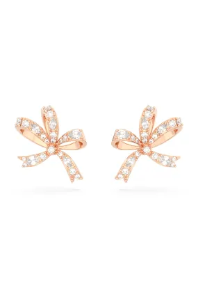 Swarovski Volta Small Bow Earrings Rose Gold Plated