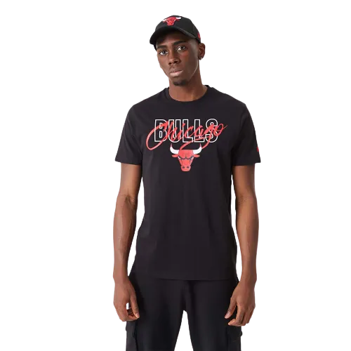 T-Shirt Chicago Bulls NBA Script Nera