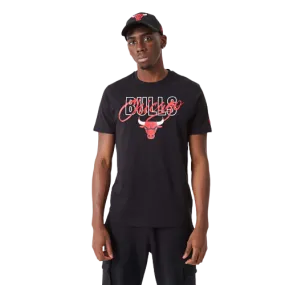 T-Shirt Chicago Bulls NBA Script Nera