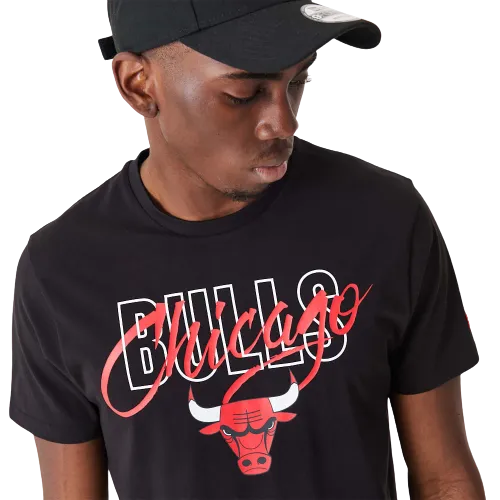 T-Shirt Chicago Bulls NBA Script Nera