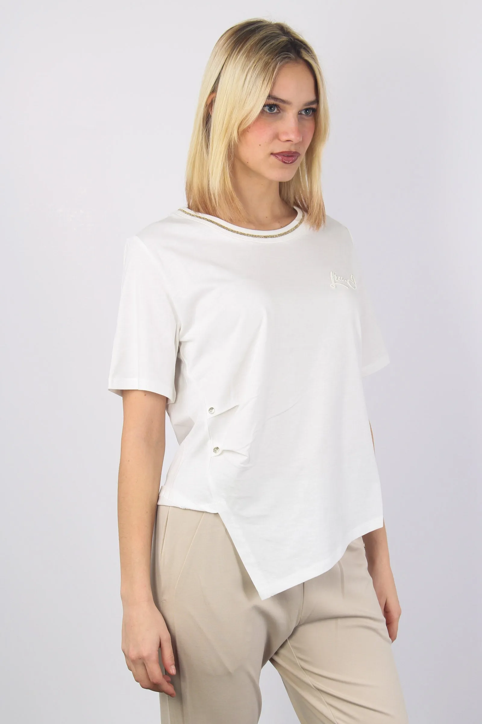 T-shirt Collo Lurexx Arriccio Light Ivory