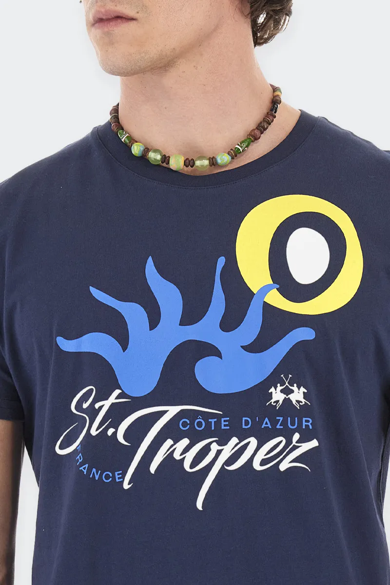 T-SHIRT GIROCOLLO ST.TROPEZ BLU