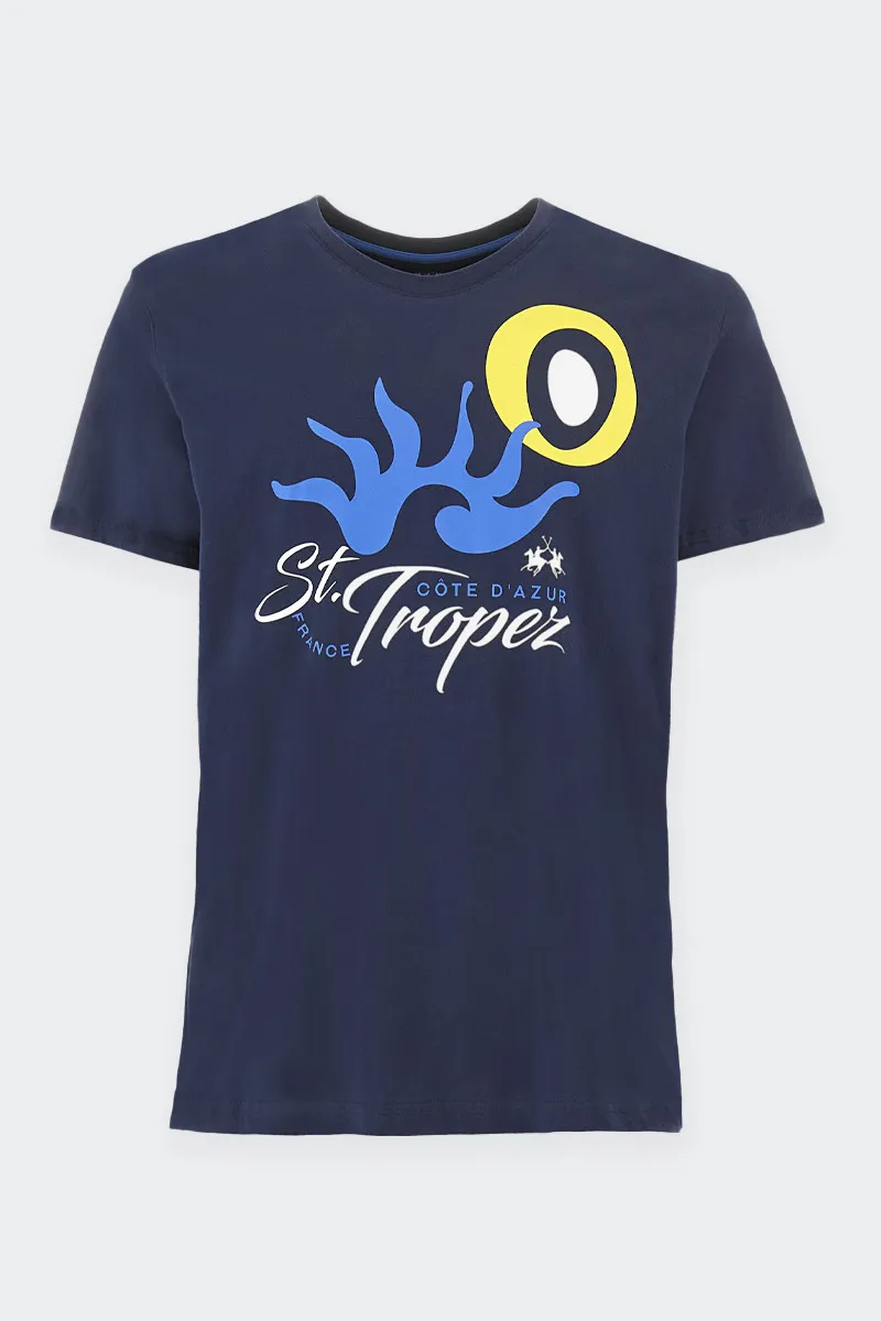 T-SHIRT GIROCOLLO ST.TROPEZ BLU