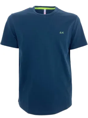 T-SHIRT UOMO BLU CON DETTAGLI FLUO