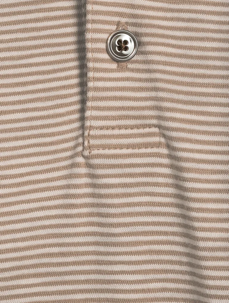 THEORY Cotton Striped Polo Shirt