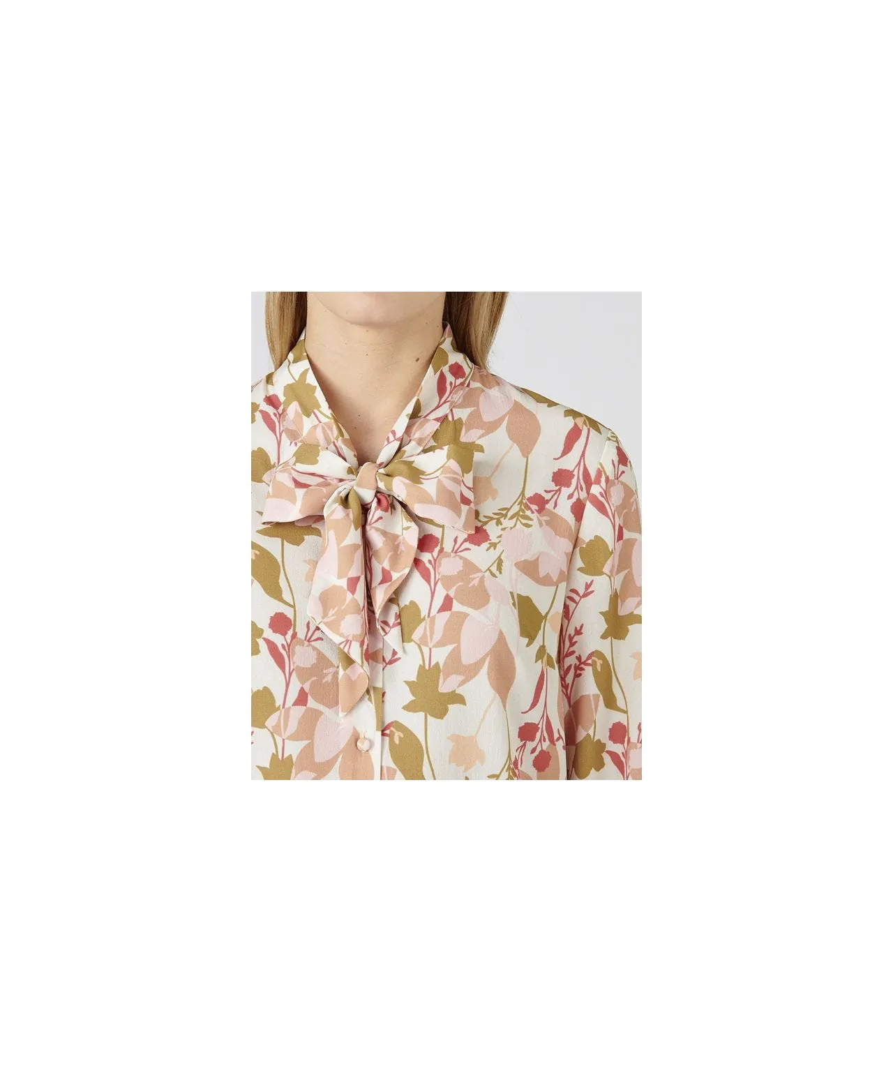 Tie Neck Floral Printed Blouse