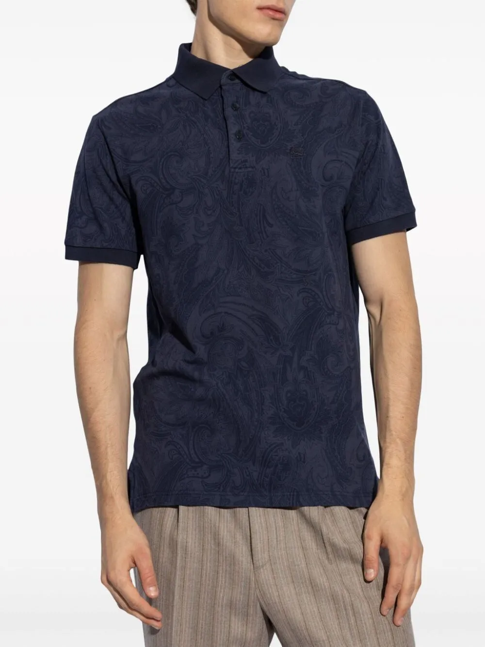 TONAL PAISLEY PRINT POLO SHIRT