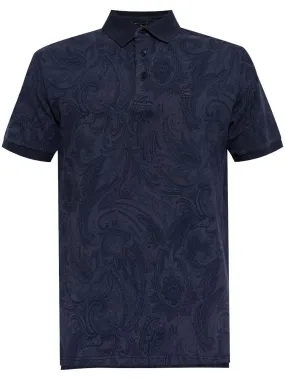 TONAL PAISLEY PRINT POLO SHIRT