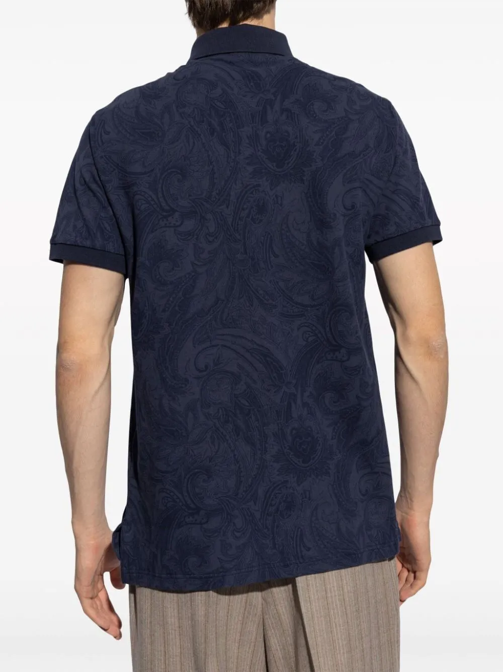 TONAL PAISLEY PRINT POLO SHIRT