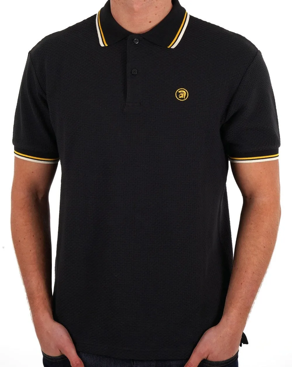 Trojan Textured Polo Shirt Black