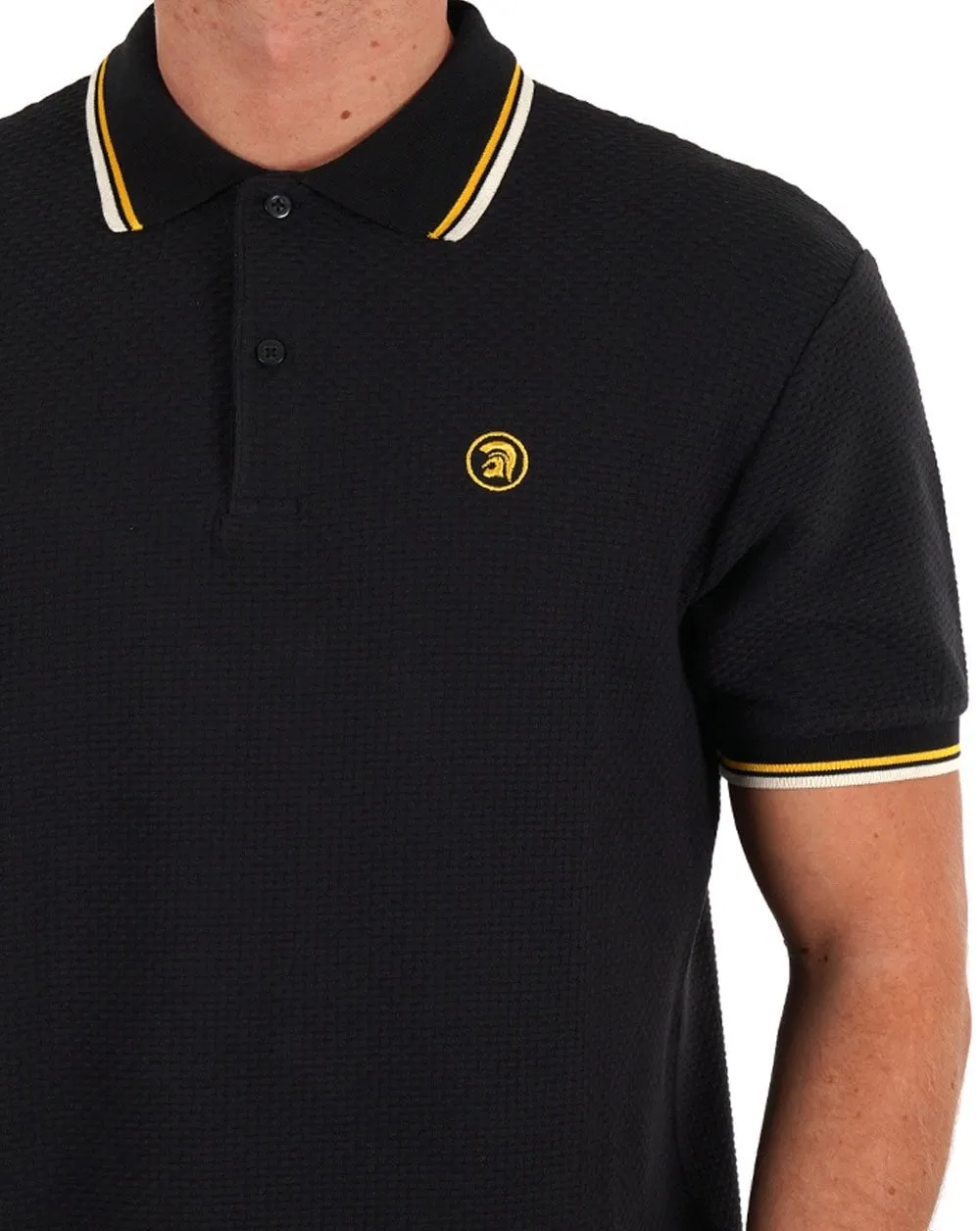 Trojan Textured Polo Shirt Black