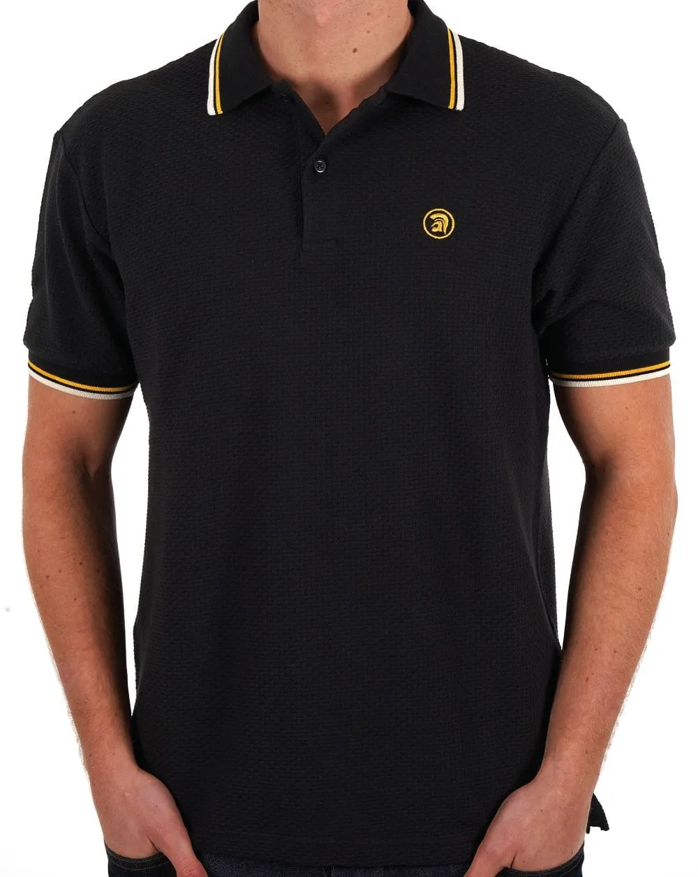 Trojan Textured Polo Shirt Black