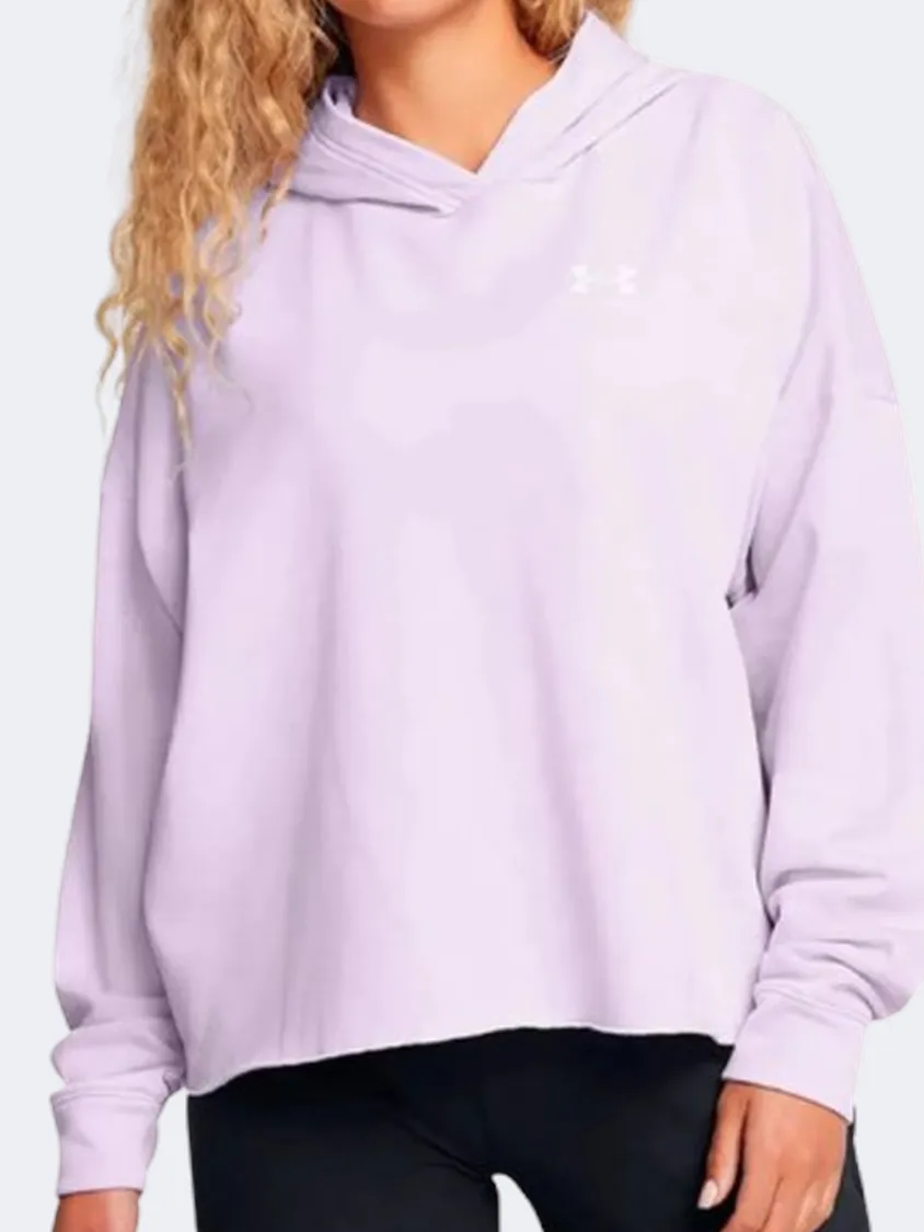 Under Armour Rival Terry Oversized Women Lifestyle Hoody Salt Purple/White