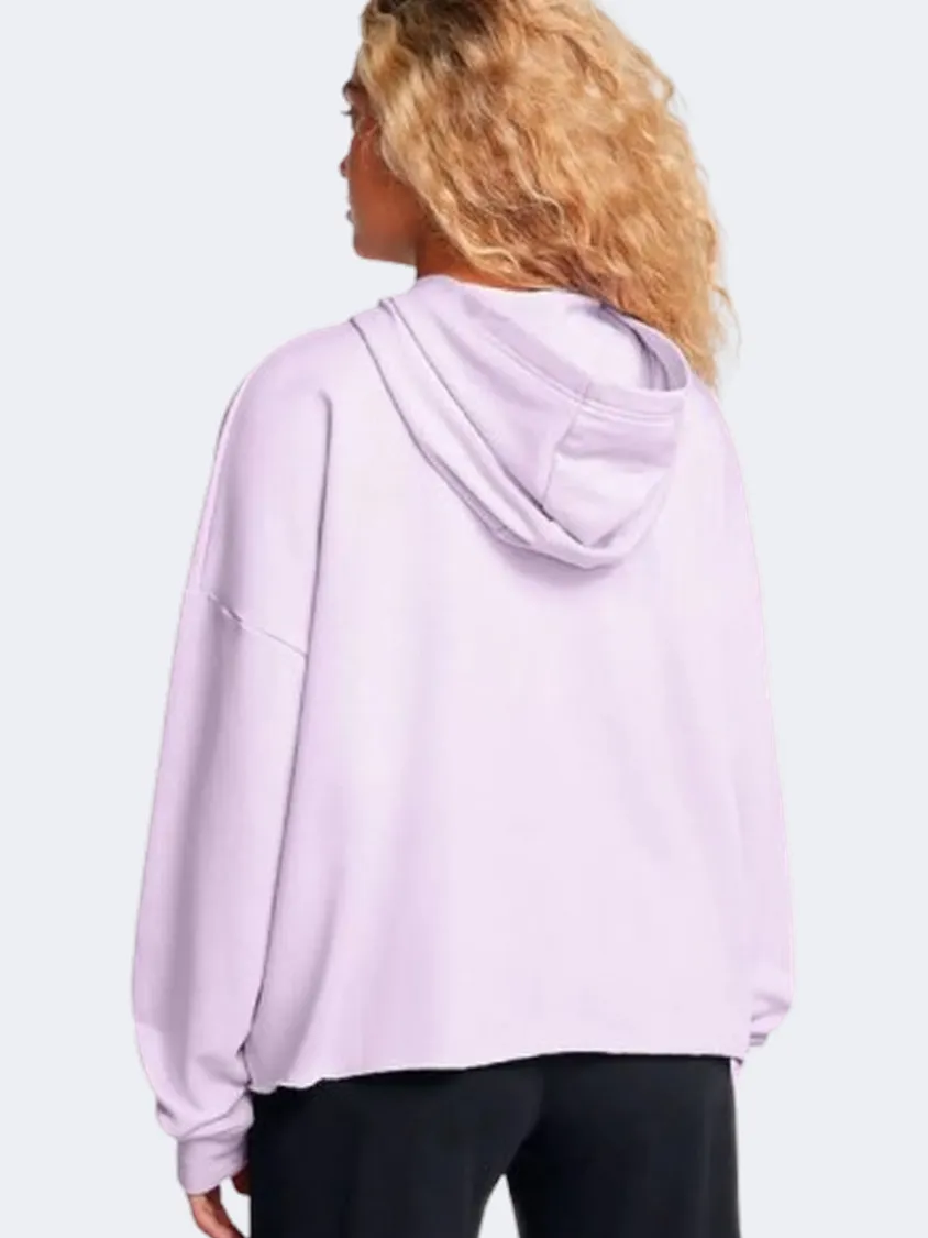 Under Armour Rival Terry Oversized Women Lifestyle Hoody Salt Purple/White