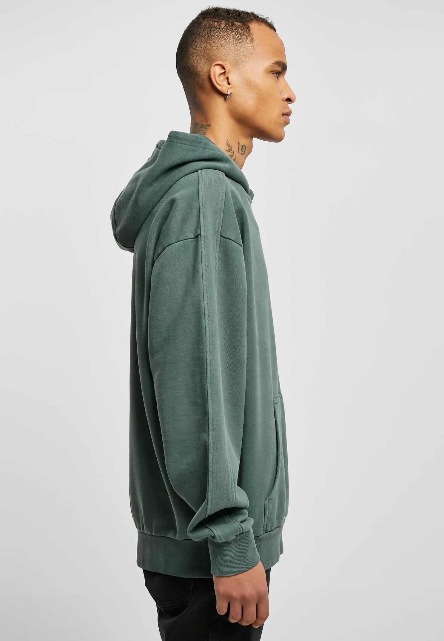 Urban Classics - Heavy Terry Garment Dye Bottlegreen - Hoodie