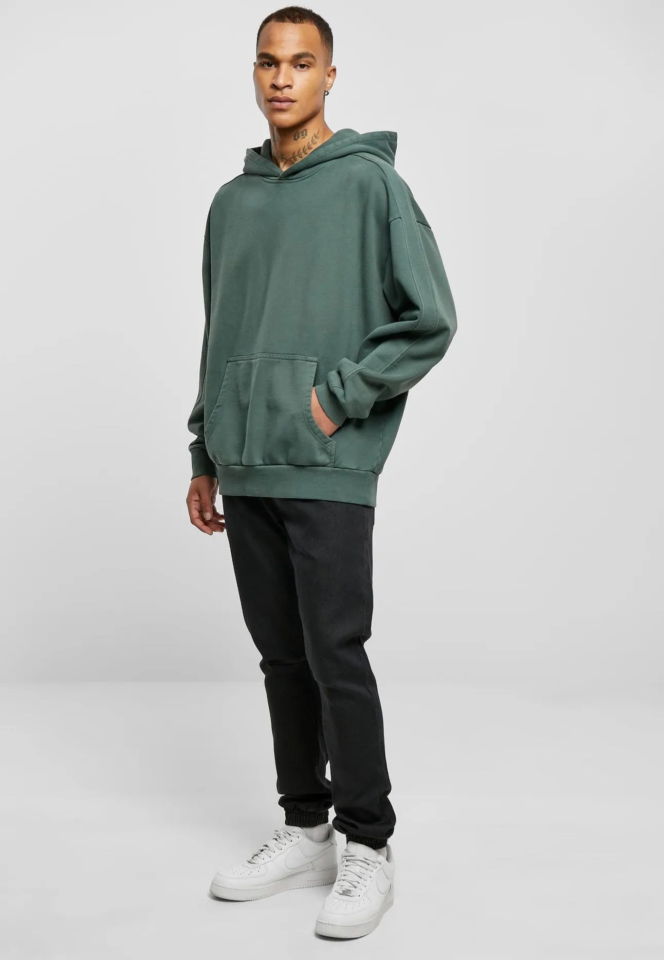 Urban Classics - Heavy Terry Garment Dye Bottlegreen - Hoodie