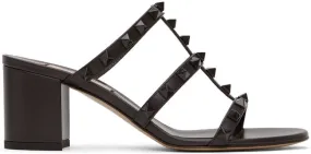 Valentino Garavani Brown Rockstud Heeled Sandals