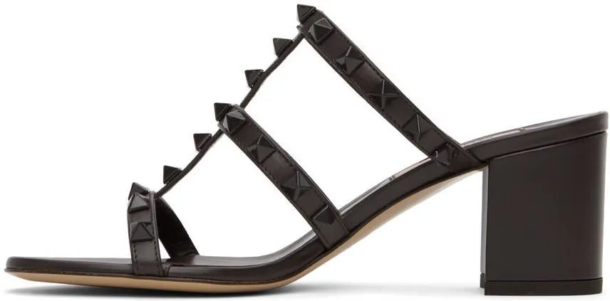 Valentino Garavani Brown Rockstud Heeled Sandals