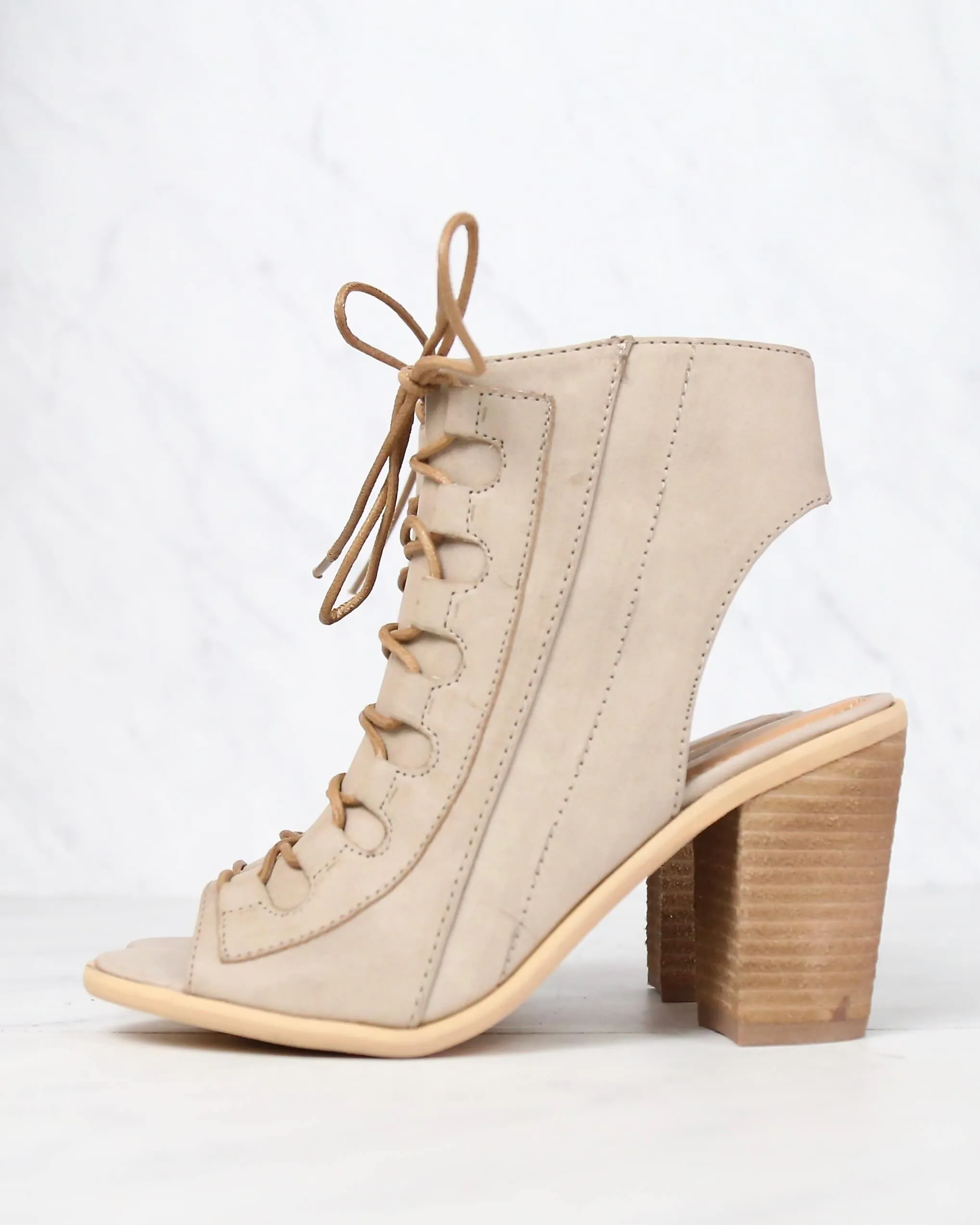 Very Volatile - Dapper Taupe Heeled Sandals