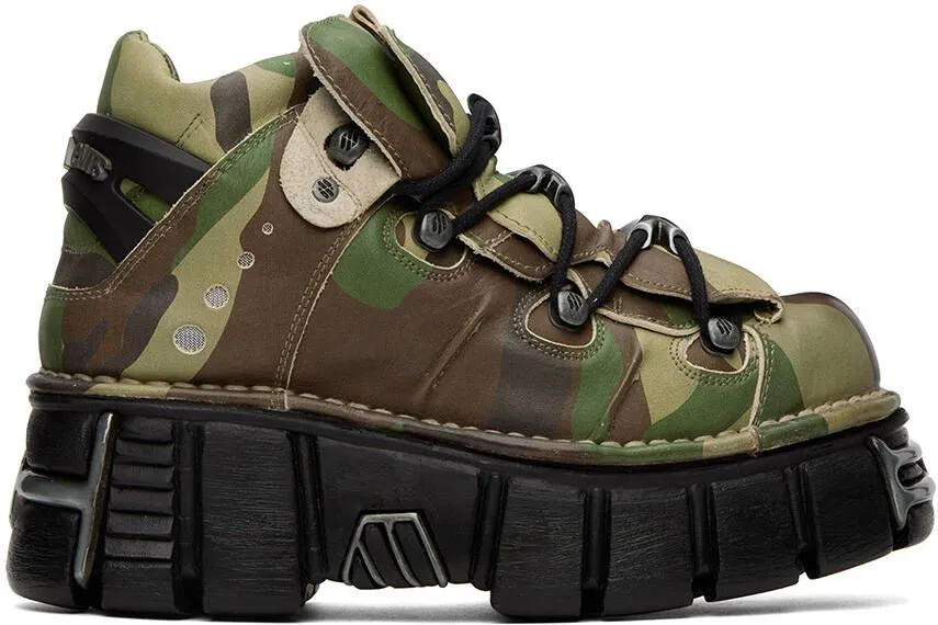 VETEMENTS Khaki New Rock Edition Platform Sneakers