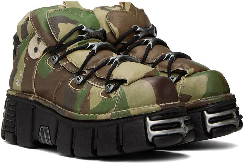 VETEMENTS Khaki New Rock Edition Platform Sneakers